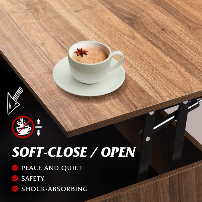 Brayden Studio® Valero Lift Top Extendable Sled Coffee Table with